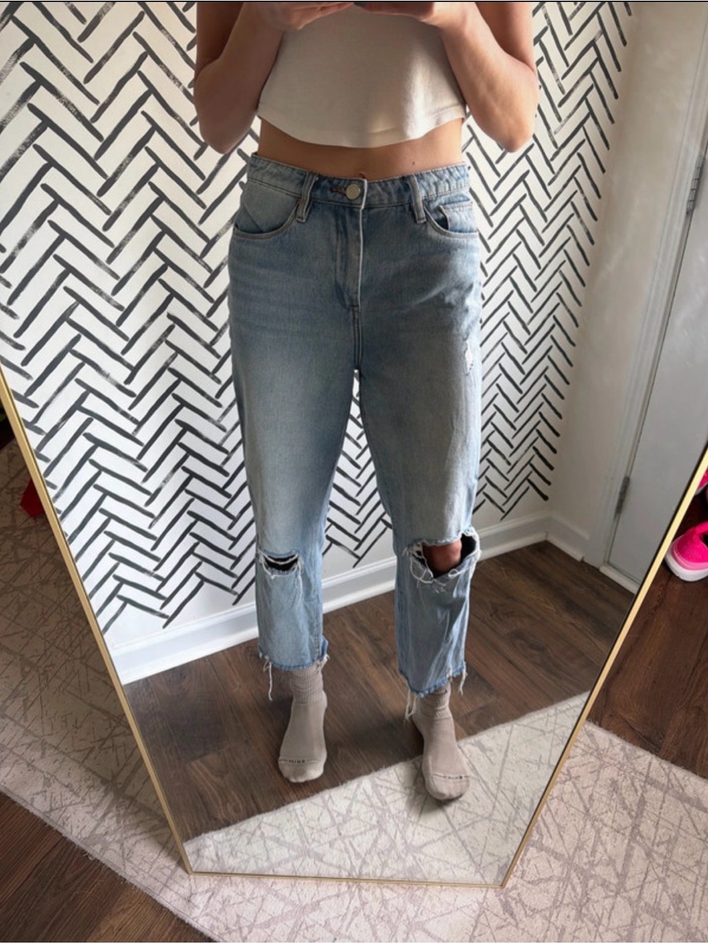 Blank NYC Light Wash Distressed Boyfriend Jeans